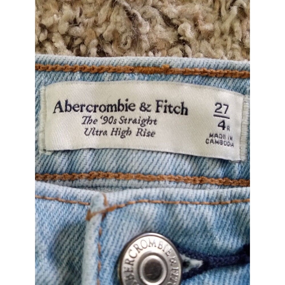 Abercrombie & Fitch The 90s Straight Ultra High Rise Jeans Blue 27 Small Regular - Picture 4 of 10